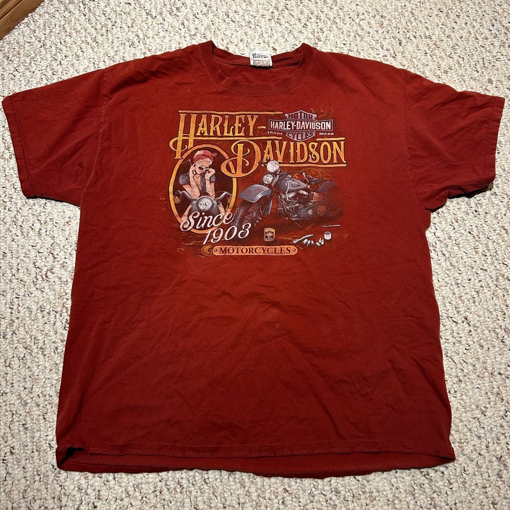 Burgundy Red Harley Davidson Shirt